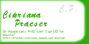 cipriana pracser business card